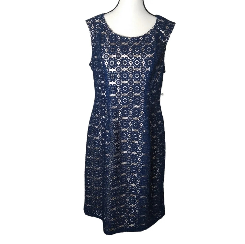 NWT Adrianna Papell boho floral lace lined sheath dress